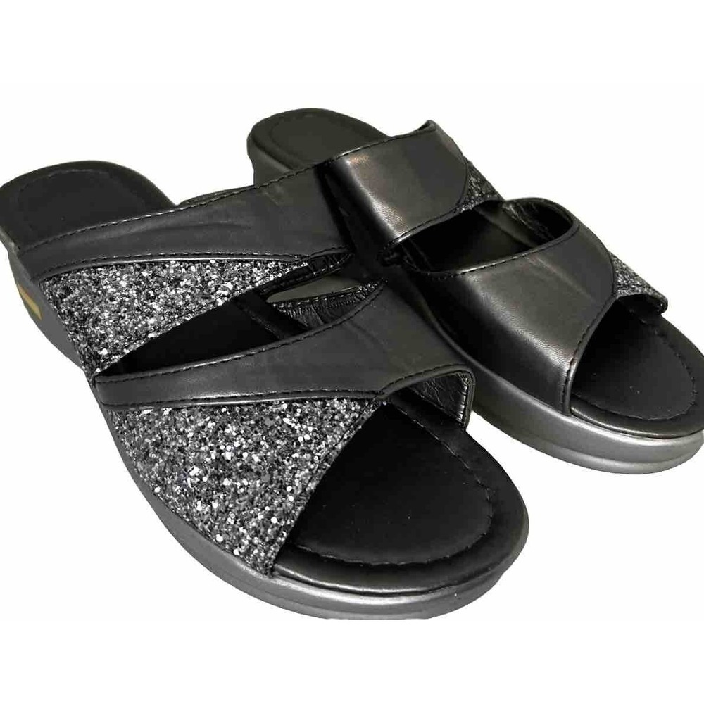Womens Platform Mules Slip On Shoes Slippers Flats Slides Sandals Flip Flops 8.5